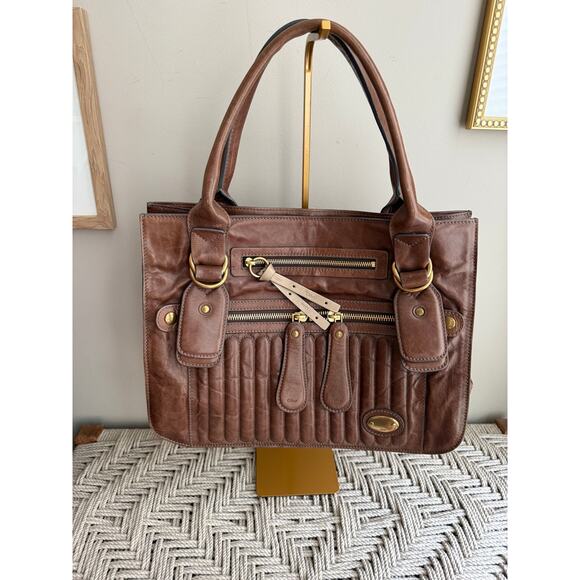 Vintage Chloe Brown Leather Tote - Picture 1 of 8